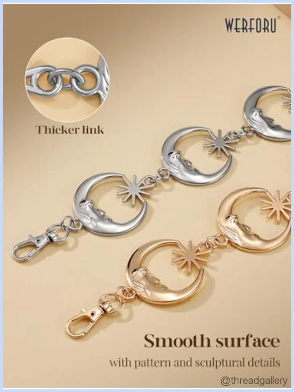 Women's Adjustable Metal Chain Waist Belt Moon Star Sun Boho Western